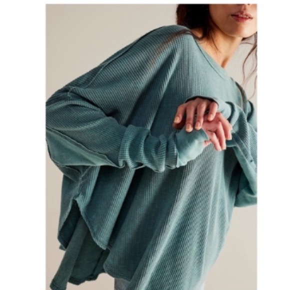 Free People Drop Thermal Slouchy Fit Long Sleeved Top - Picture 3 of 9